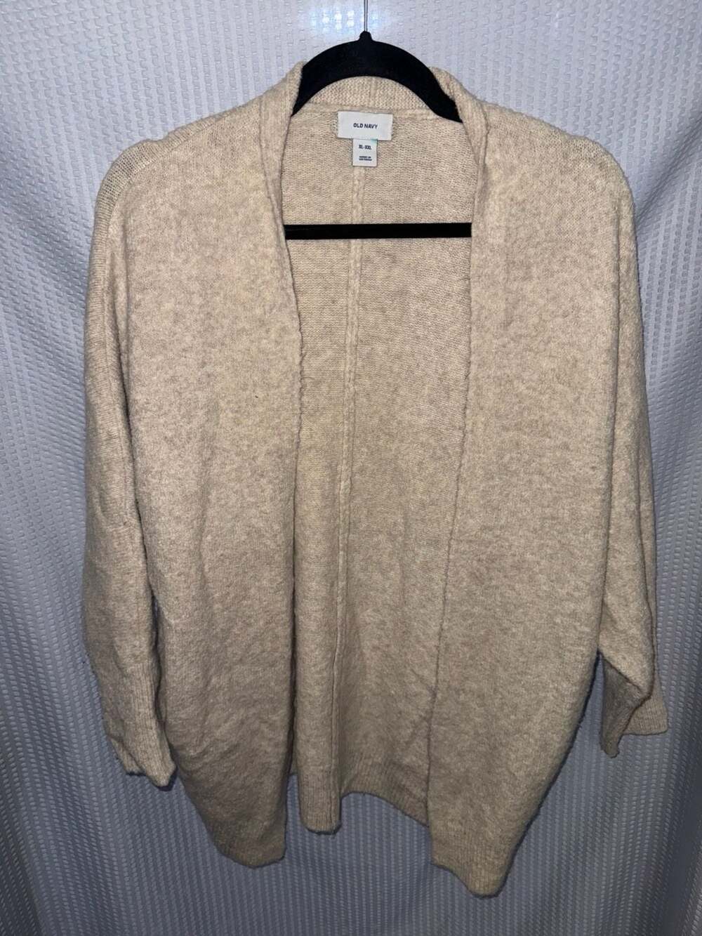Old Navy Marl Beige Textured Open-Front Cardigan Sweater fits like small